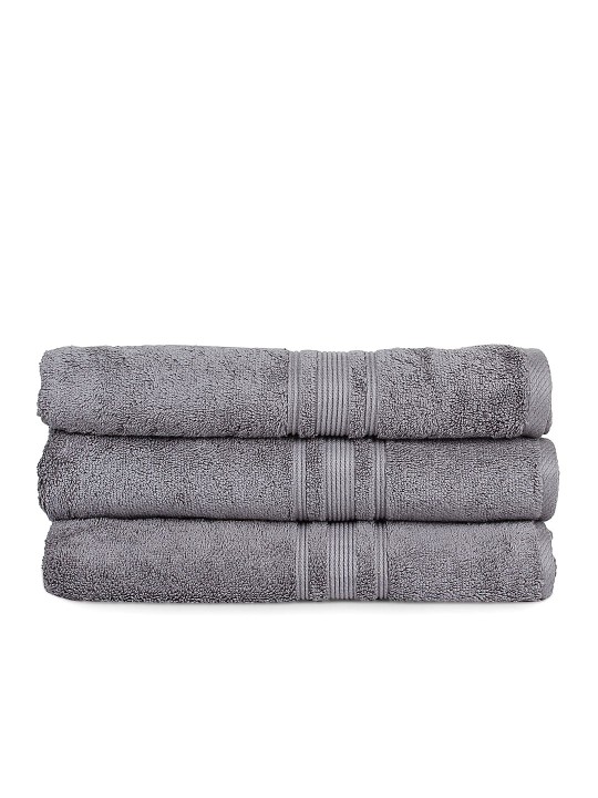 Grey Cotton Set of 3 Towels