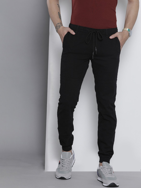 The Indian Garage Co Men Black Joggers Trousers