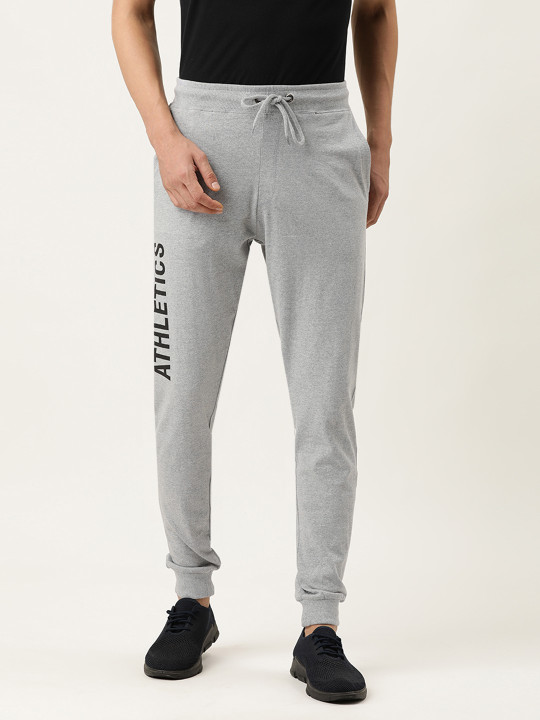 Urban Dog Men Grey Cotton Knitted Track Pant