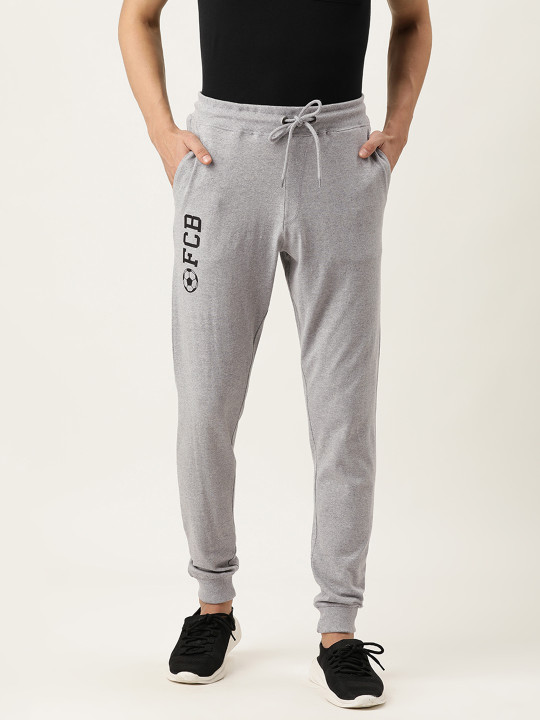 Urban Dog Men Grey Cotton Knitted Track Pant
