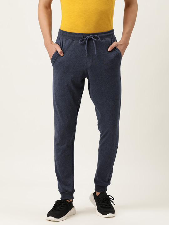 Urban Dog Men Blue Cotton Knitted Track Pant