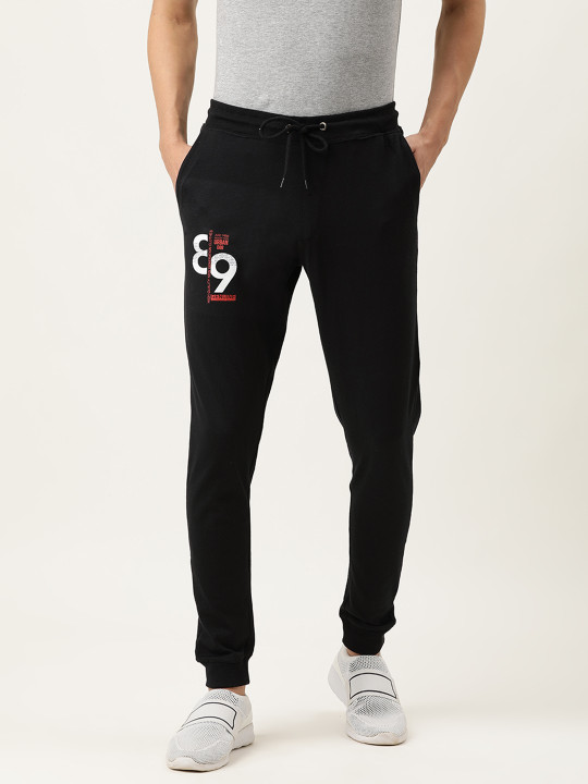 Urban Dog Men Black Cotton Knitted Track Pant