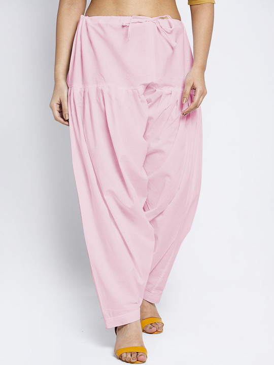 GRACIT Women Pink Solid Cotton Salwar