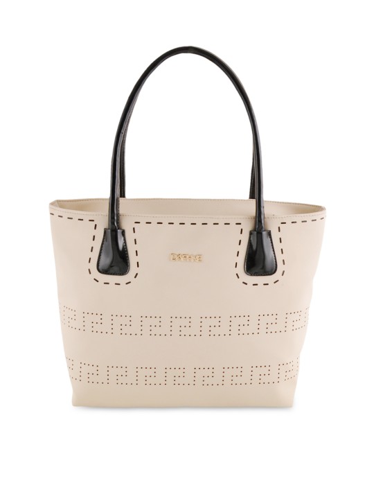Beige Shoulder Bag with Cut-Out Detail