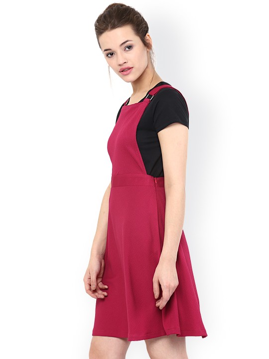 pink dungaree dress womens