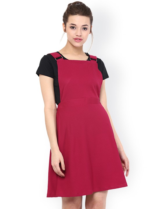 pink dungaree dress womens