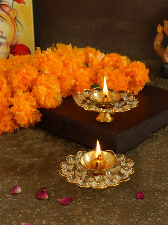 TIED RIBBONS Metal 2 Piece Easy to Clean Diwali Diyas