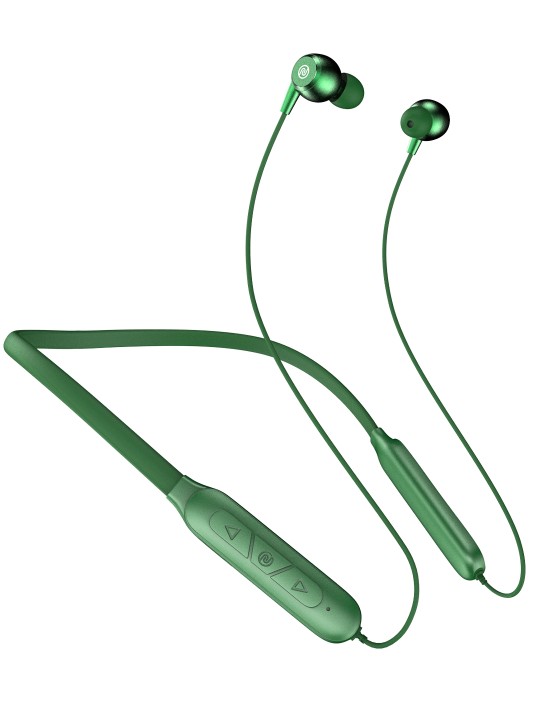 Noise Nerve Bluetooth Wireless Neckband Earphones with Mic – Forest Green