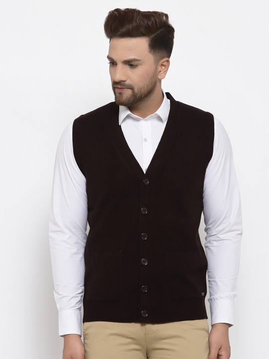 513 Men Maroon Cardigan