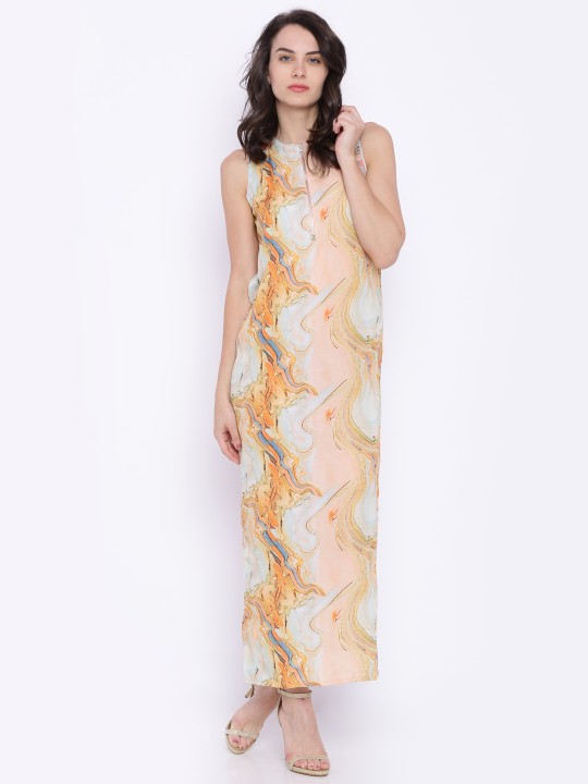 by Kiran Uttam Ghosh Women Multicoloured Printed Maxi Dress XS