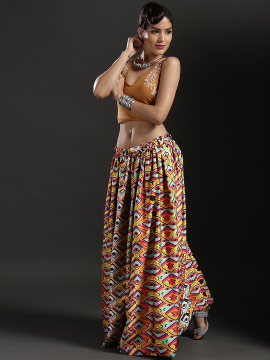 Sukriti & Aakriti Multicoloured Printed Maxi Skirt