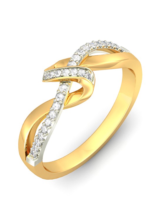 1.056 g 18KT Gold Naula Ring with Diamonds