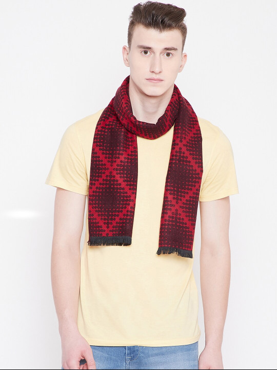 Alvaro Castagnino Men Maroon Printed Muffler