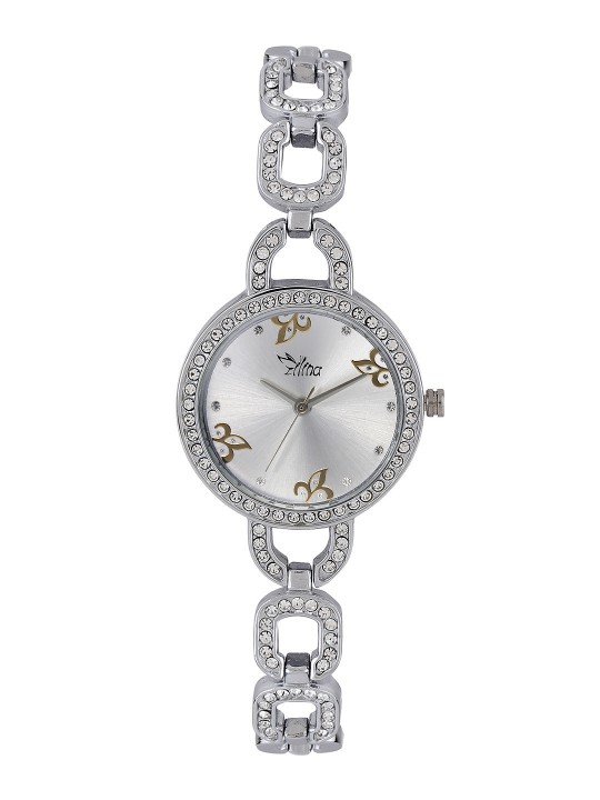 Women Silver-Toned Dial Watch 326SSTEAWHT