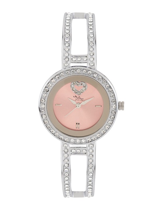 Women Pink Embellished Dial Watch HRTLSSPNK