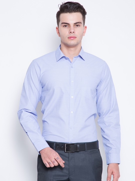 Men Blue Slim Fit Solid Formal Shirt 39