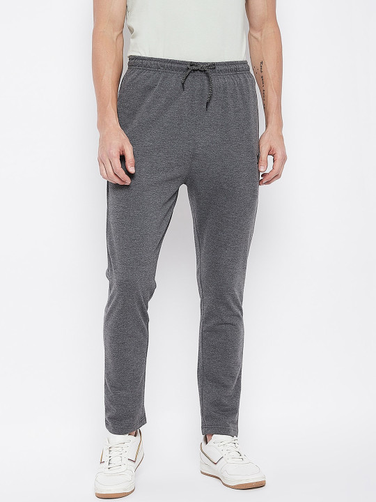Adobe Men Charcoal Grey Solid Track Pants