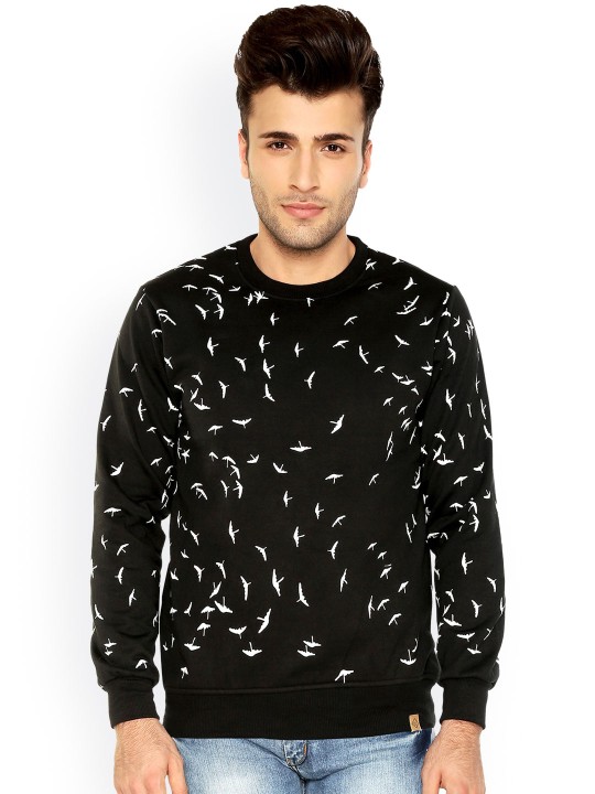 Black Printed Sweater S