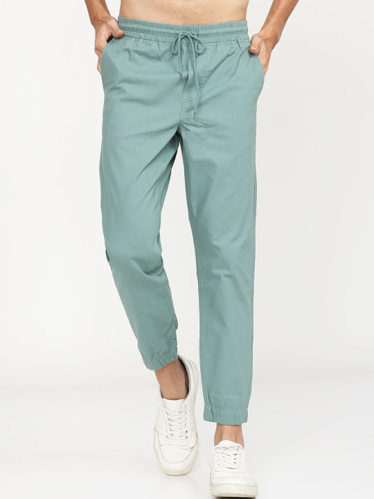 HIGHLANDER Men Blue Slim Fit Joggers Trousers