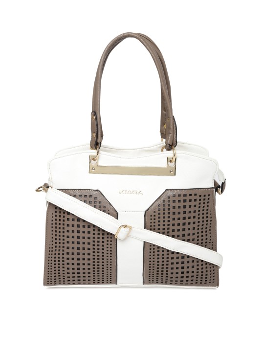 White Handbag with Cut-Out Detail