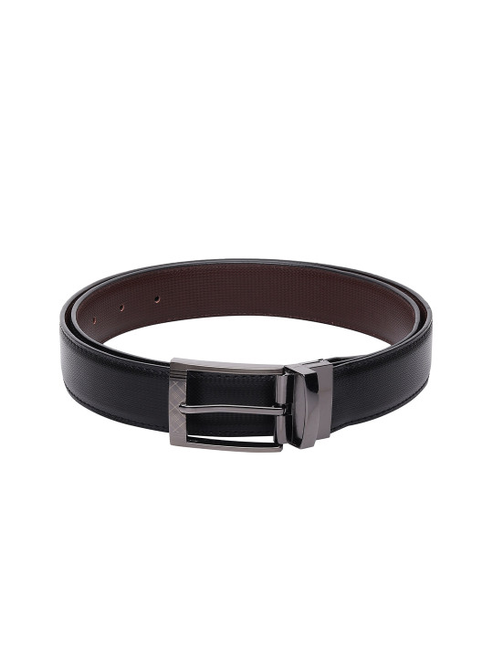 Kastner Men Black & Brown Textured Reversible Formal Belt