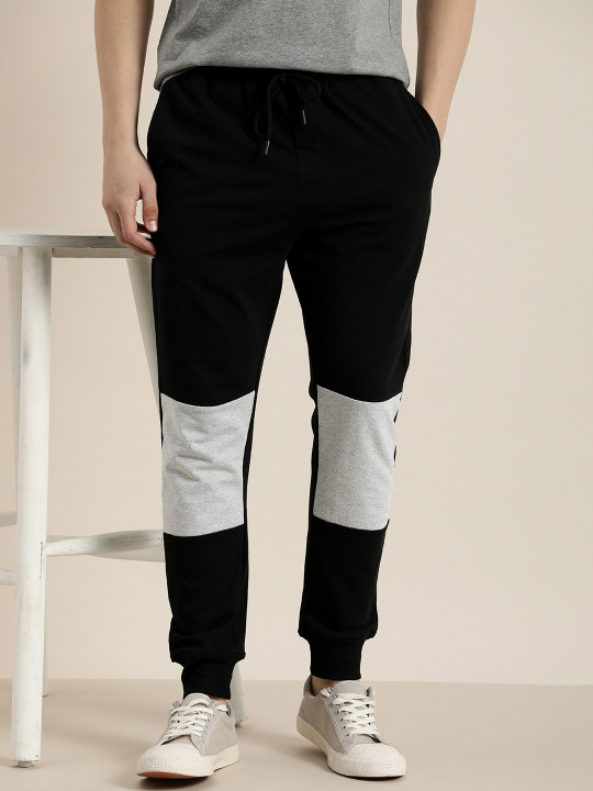 Invictus Indoor Men Colourblocked Mid-Rise Regular Joggers