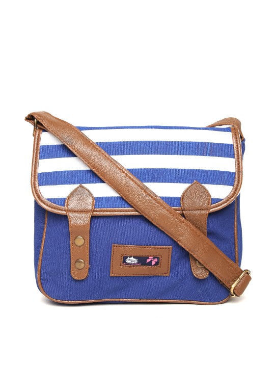 Navy & White Striped Sling Bag
