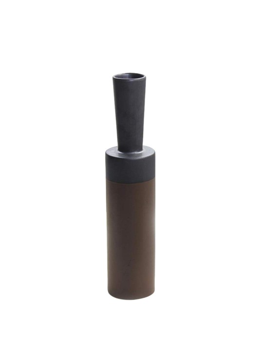 Brown & Black Ceramic Vase