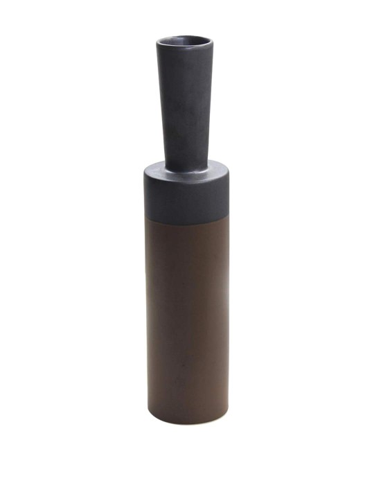 Brown & Black Ceramic Vase