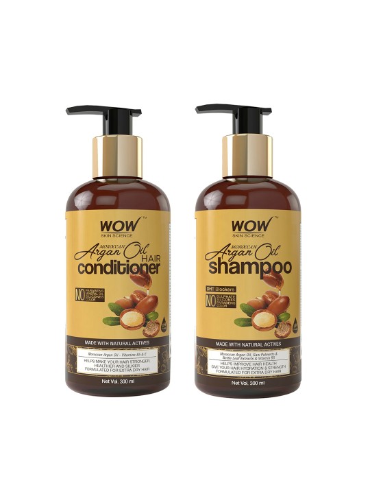 Wow Skin Science Moroccan Argan Oil Hair Care Kit, c