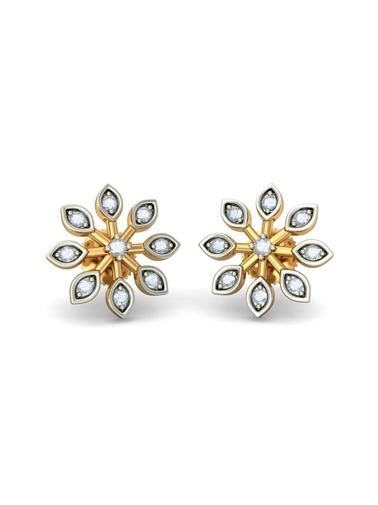 1.752 g 18KT Gold Life in Bloom Earrings with Diamonds