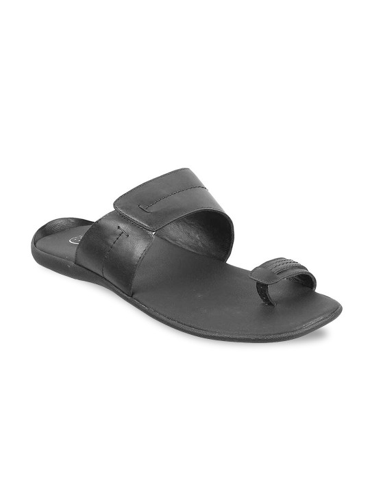 Metro Men Black Comfort Sandals