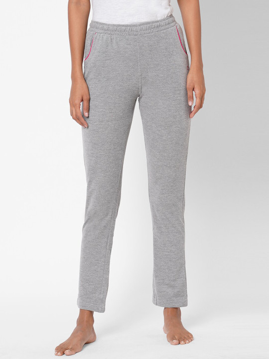 Sweet Dreams Women Grey Melange Cotton Lounge Pants