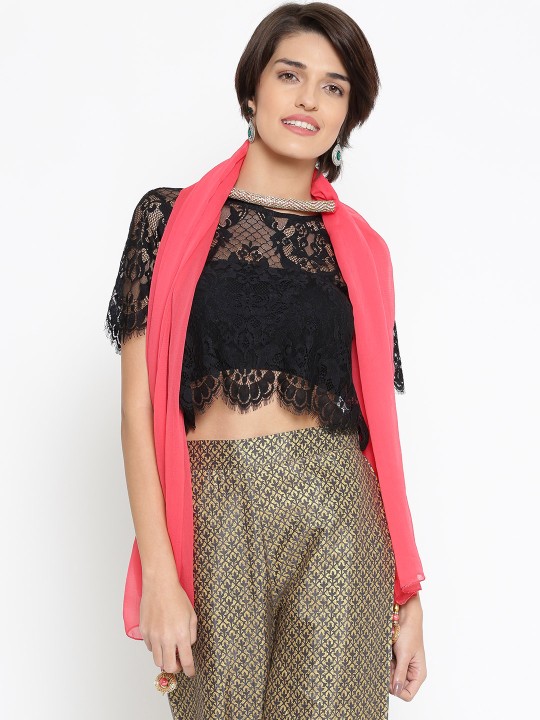 Pink Embellished Detail Stole
