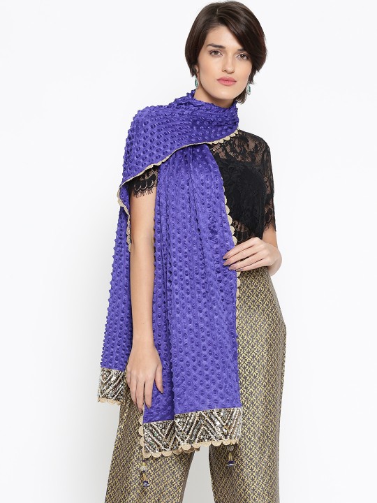 Blue Embossed Stole