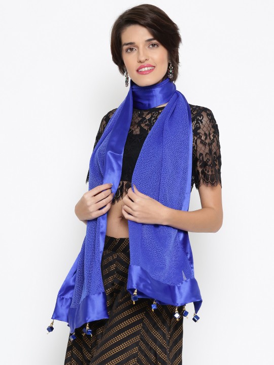 Blue Shimmer Lace Stole