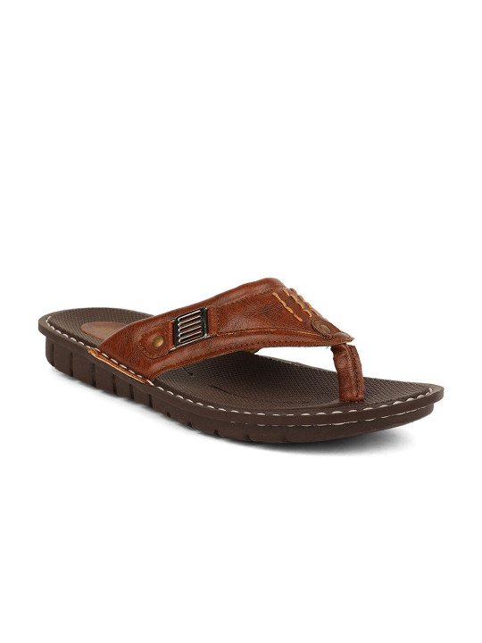 Bata Men Brown PU Comfort Sandals