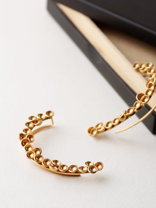 Gold-Plated Moon Shines Handcrafted Ear Cuffs