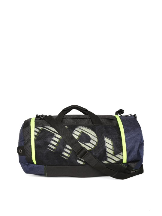 by Hrithik Roshan Unisex Black & Navy Printed Maxis Duffel Bag cum Backpack