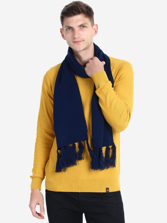JoE Hazel Men Blue Solid Mufflers