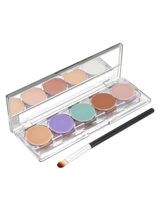 MARS 5 Colour Contour and Concealer Kit with Brush, Easy to Blend, Shade-3