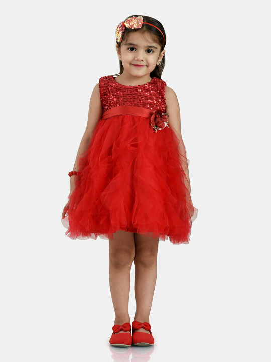 Peppermint Girls Red A-Line Dress