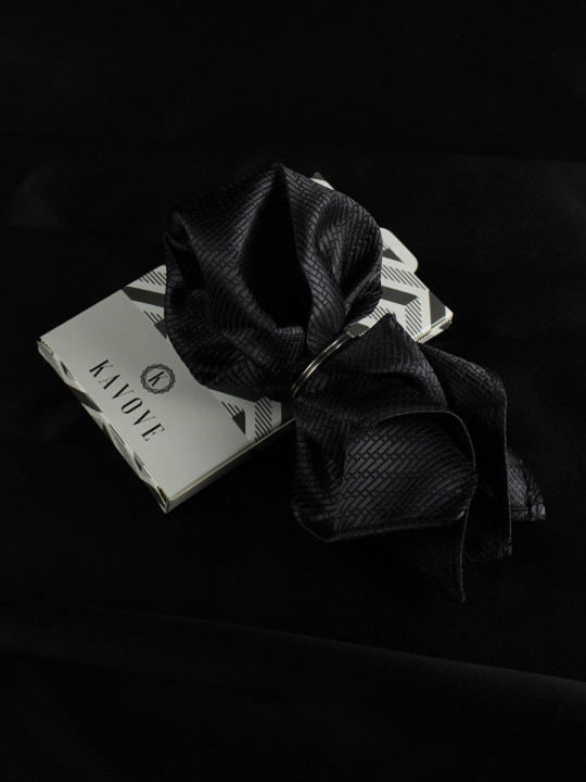 Kavove Men Black Textured Pocket Square