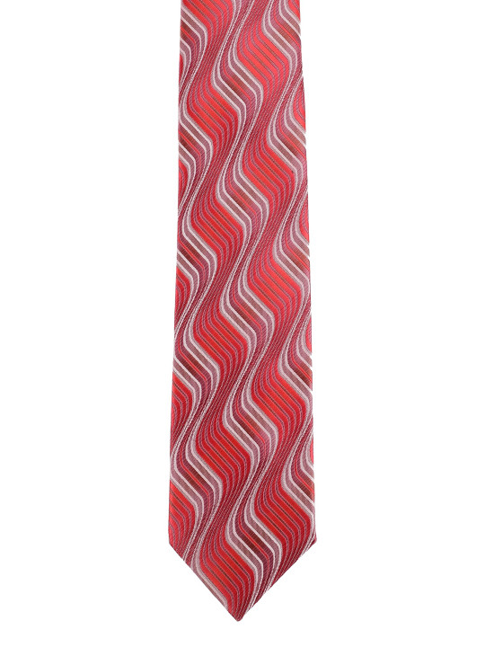 Alvaro Castagnino Men Red Striped Skinny Tie