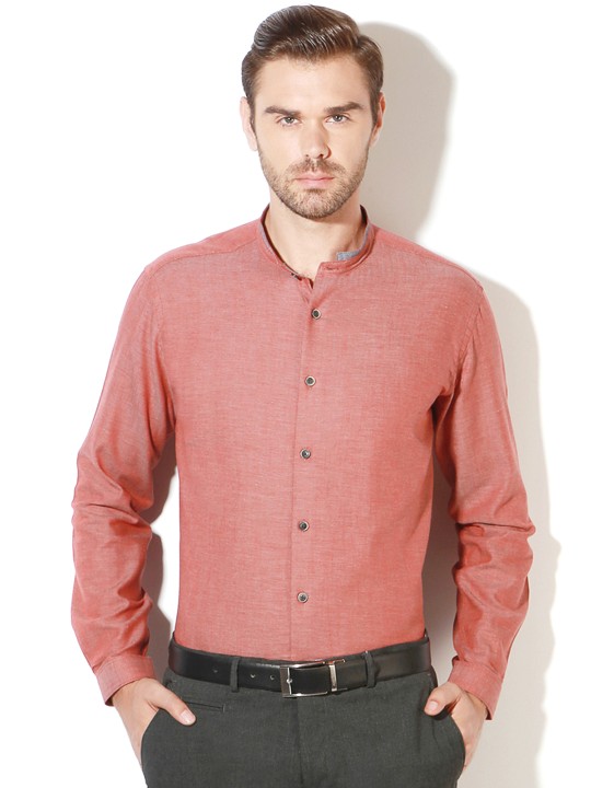 by Van Heusen Men Rust Red Slim Fit Formal Shirt 42 -  1999