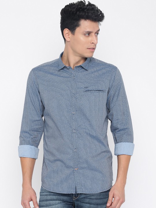 Men Navy Printed Casual Shirt 39