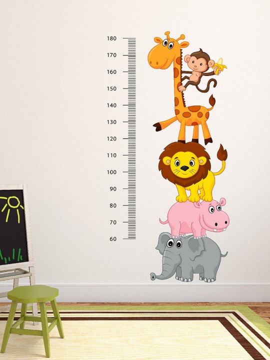 Grey & Red Wild Animals Wall Sticker