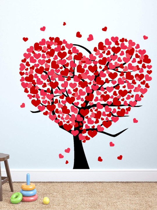 Red & Pink Heart-Shaped Wall Sticker