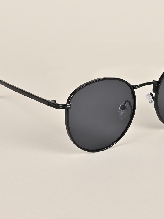 unisex black lens & black round sunglasses 1915mg3625