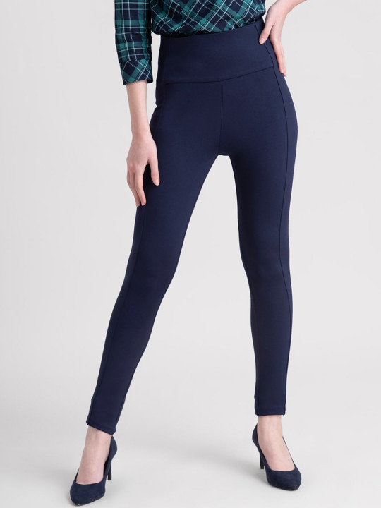 FABLE STREET Women LivIn Slim Fit High-Rise Trousers